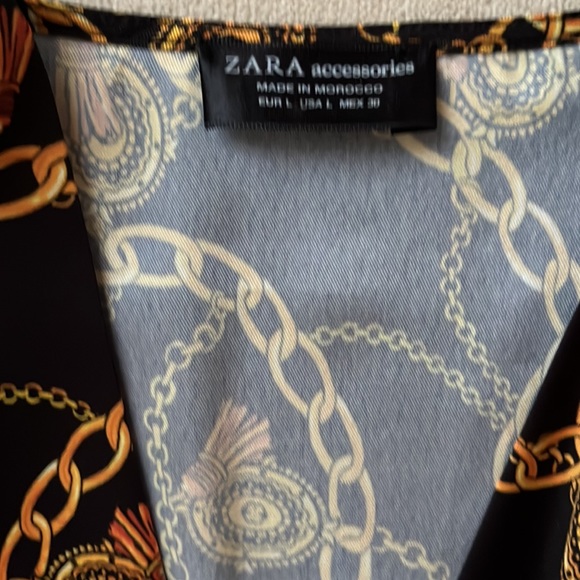 ZARA Woman Black Plunge Neckline Chain Print Bodysuit - Picture 7 of 8